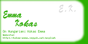 emma kokas business card